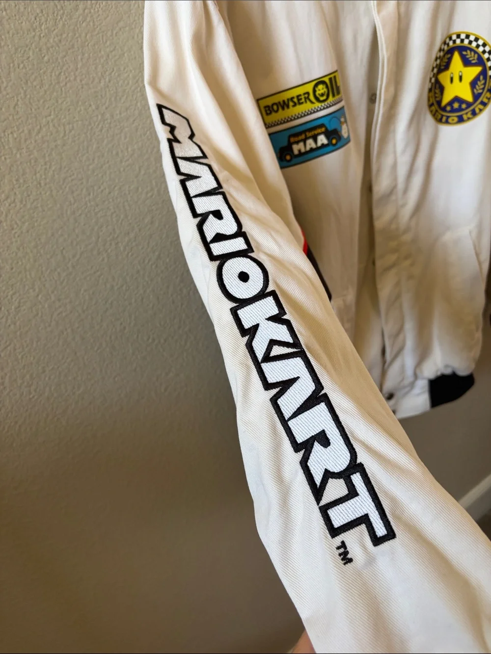 Mario Kart White & Black Racing Bomber Jacket